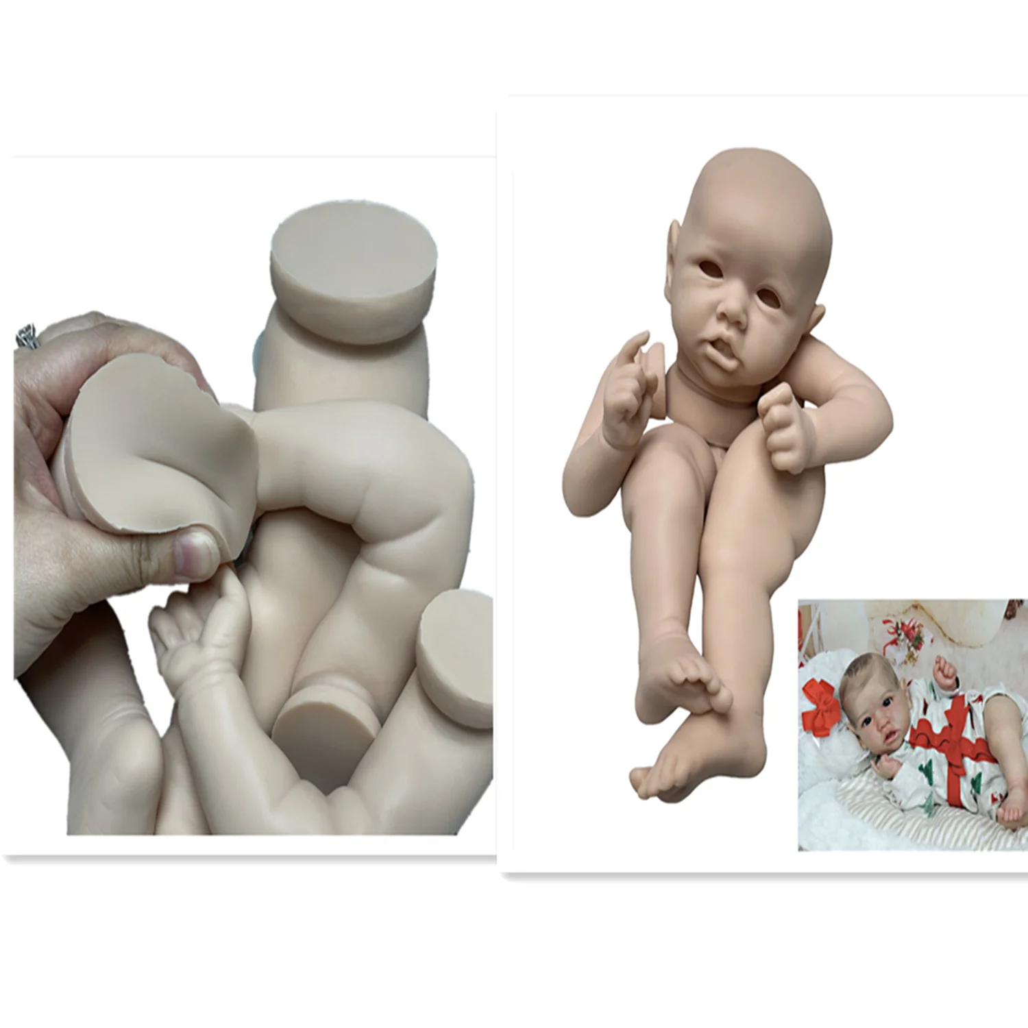 

Solid Silicone Kit Reborn Doll 20 - 22 Inches Finished Unpainted Unfinished Doll Kits With Body Eyes Bebê Reborn De Silicone DIY