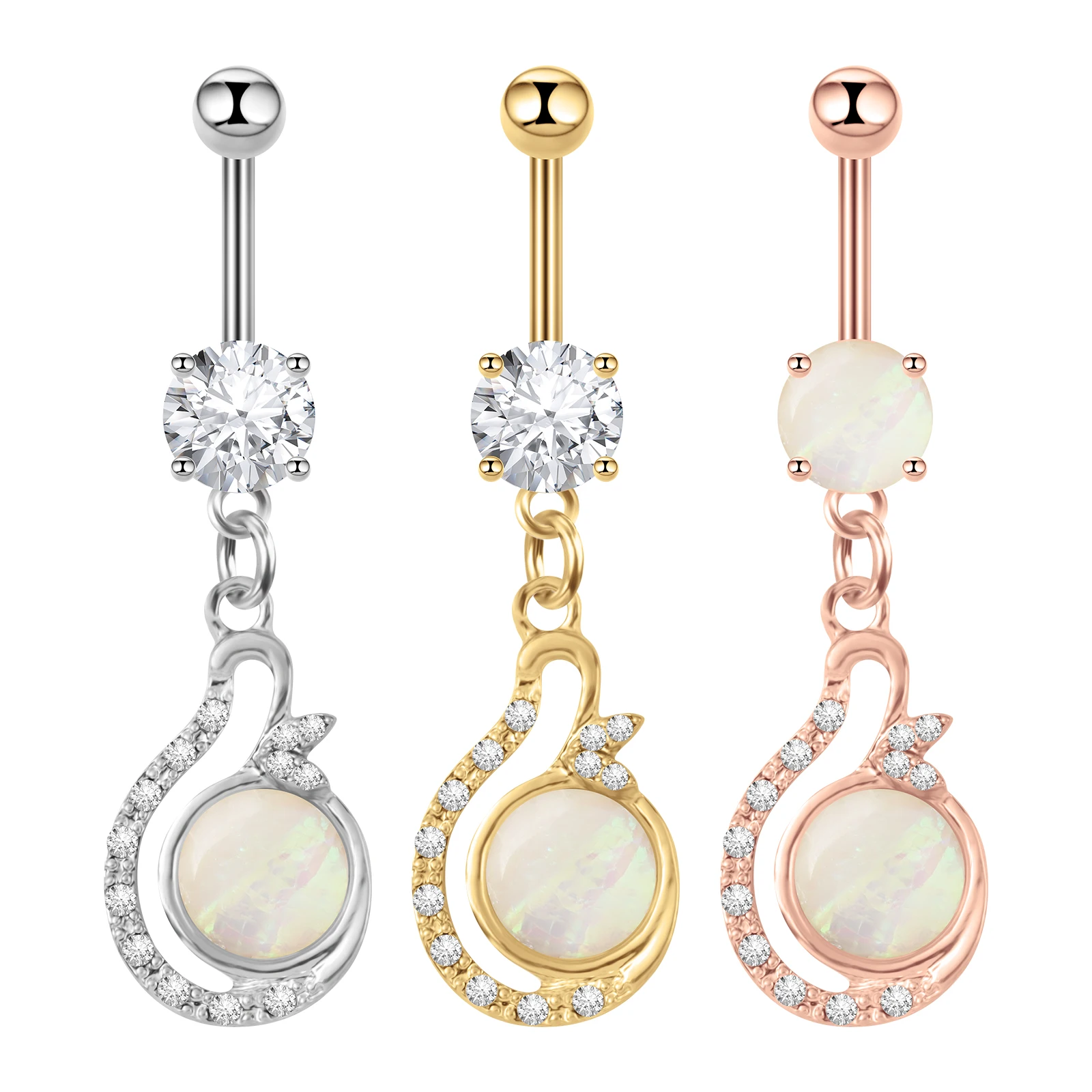 Европейская и американская мода, подвеска в виде капли воды Aubao, пусет-гвоздик из нержавеющей стали с алмазным Проколом, ювелирные изделия