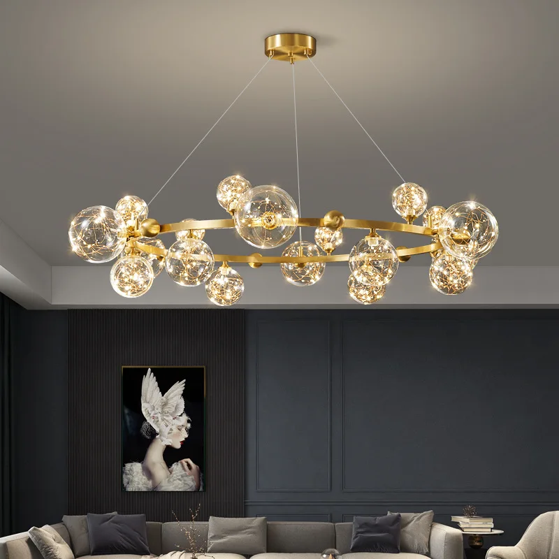 Postmodern luxury chandelier simple creative Nordic starry lights