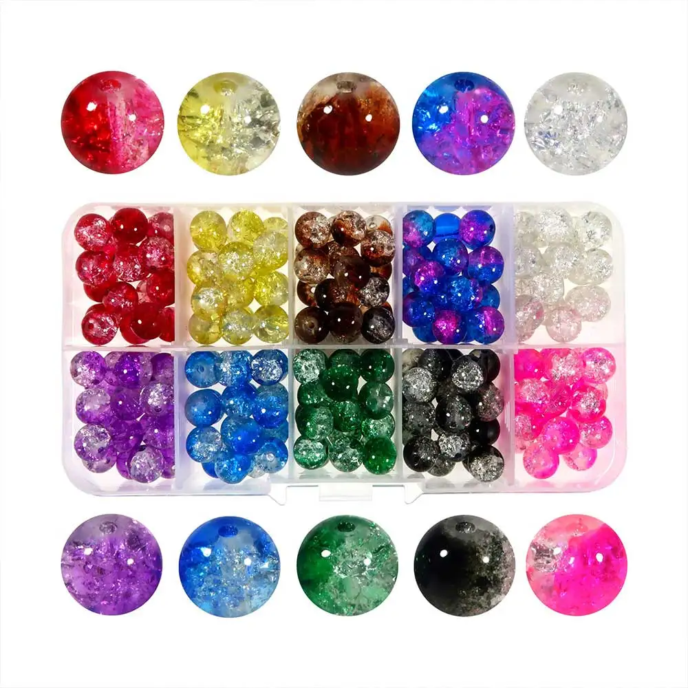 стеклянные бусины для рукоделия beads for jewelry making 100 шт. 4/6/8/10 мм двухцветные