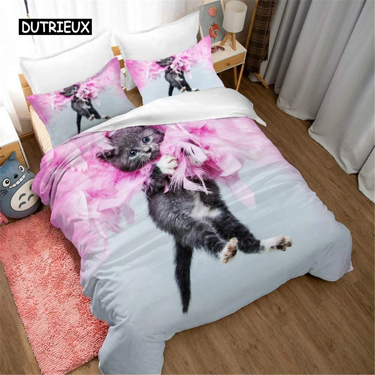 

Cat Duvet Cover Set Lovely Animal Bedding Multiple Colour Bed Sets 2/3/PCS Quilt Covers/Pillowcases Twin/Full/Queen/King Size