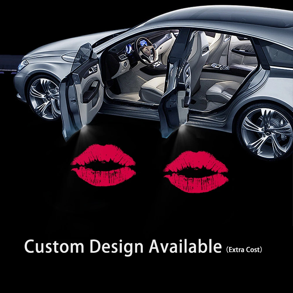 

Afarnova Car LED Door Welcome Courtesy Laser Projector Ghost Shadow Light Kiss Red Lip Logo Gobo Ground Step Puddle Lamp