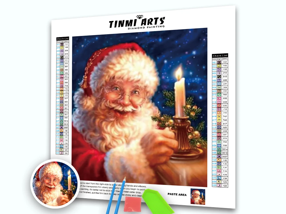 

5d Diamond Painting Full Drill Round Smiling Santa Claus Diamond Embroidery Rhinestone Picture Mosaic Christmas Decoration Gifts