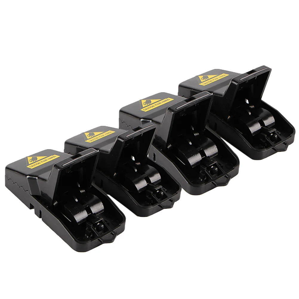 

4Pcs Snap Quick Kill Mice Rodent Killer Catcher Effective Sensitive Reusable and Sanitary Traps (Black)
