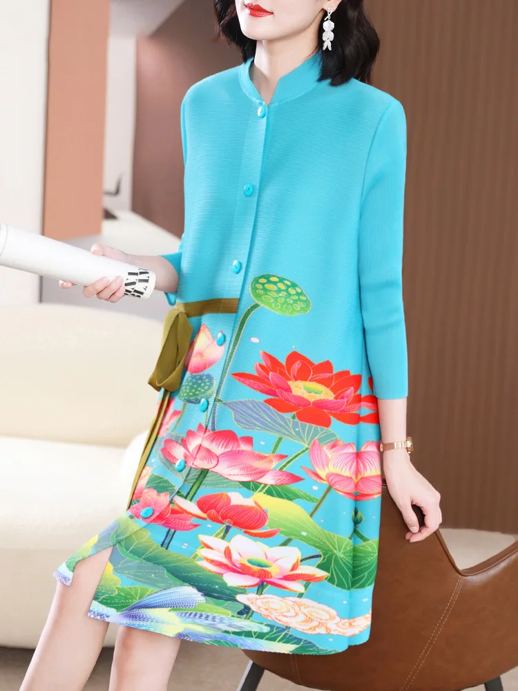 

Плиссированное Платье-рубашка с принтом, новинка весны и лета 2023