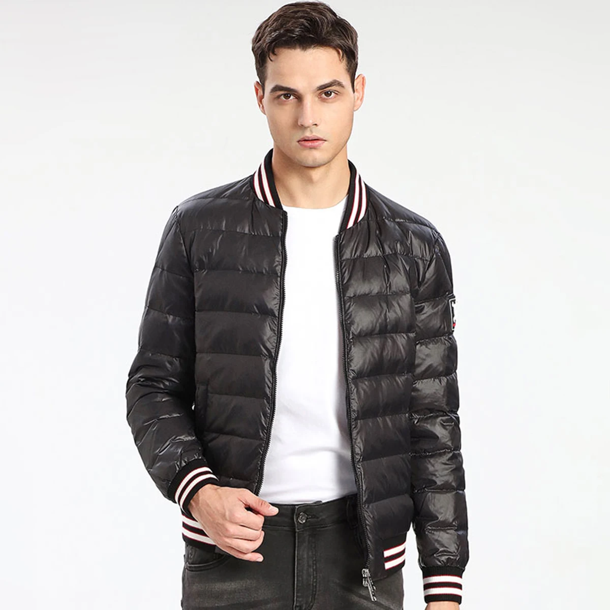 HELLEN&WOODY Men's Winter White Duck Down Jacket 2020 Luxury Designer Casual Coats Slim Fit Lightweight Clothes