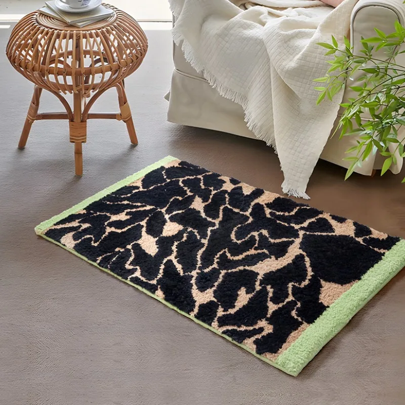 Черный искусственный ворсовый ковер мягкие искусственные коврики современный