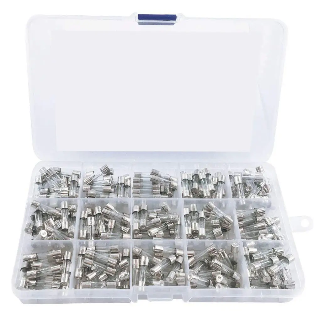 

300 шт. 5x20 мм предохранители в коробке 250 в-20A 15 типов потребляемых токов бытовые предохранители