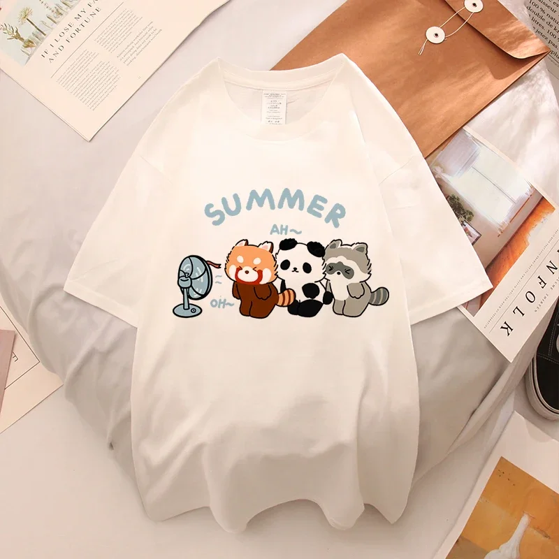 Уличная одежда с рисунком кота для девочек футболки женская повседневная Y2k