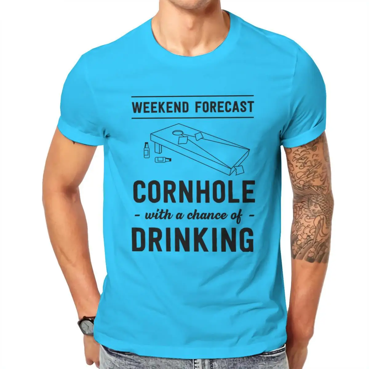 

Wholesale Weekend Forecast Cornhole With Chance of Drinking Unisex Tie Dye T-Shirt Funny Couples Groot Female Clothing 103222