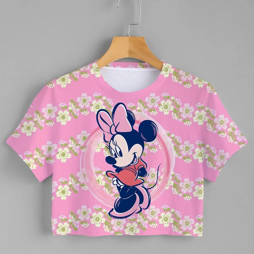 

Disney Cute Minnie Kawaii Cropped Top Funny Crop Cartoon T Shirt Cute Anime Graphic Female Ulzzang Female T Shirt Summer
