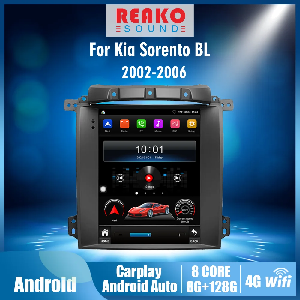 

2 Din Car Radio Android 4G Carplay For Kia Sorento BL 2002-2006 Tesla Touch Screen GPS Navigation Multimedia Player Stereo