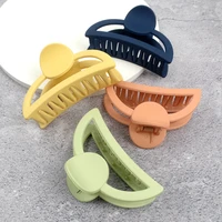 1pc vintage hair clips for women simple candy color claw clip meniscus shape frosted hair clips for hair girls hair accessories