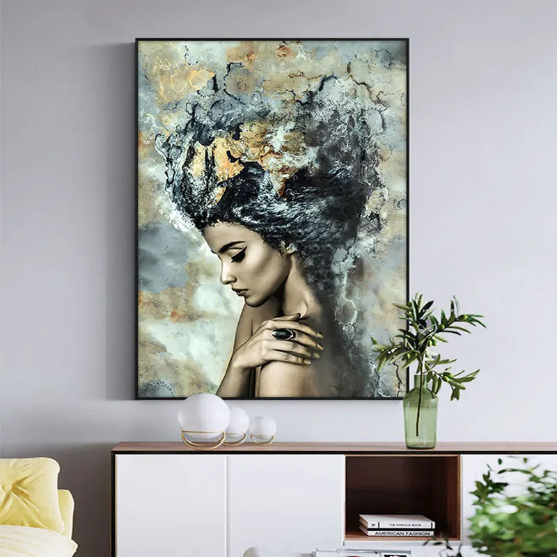 

Vintage Abstract Beauty Art Poster And Prints Retro Modern Woman Canvas Oil Paintings Living Room Home Decor Wall Figure Picture