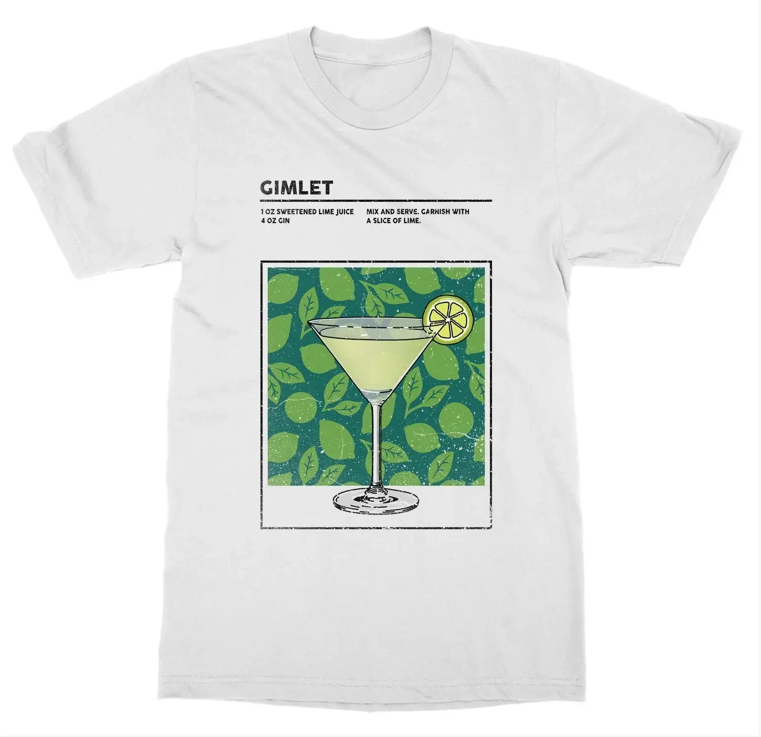 Фото Футболка Gimlet с изображением коктейля, алкоголя, бармена, напитков, Happy Hour, 2019, модная футболка унисекс №2