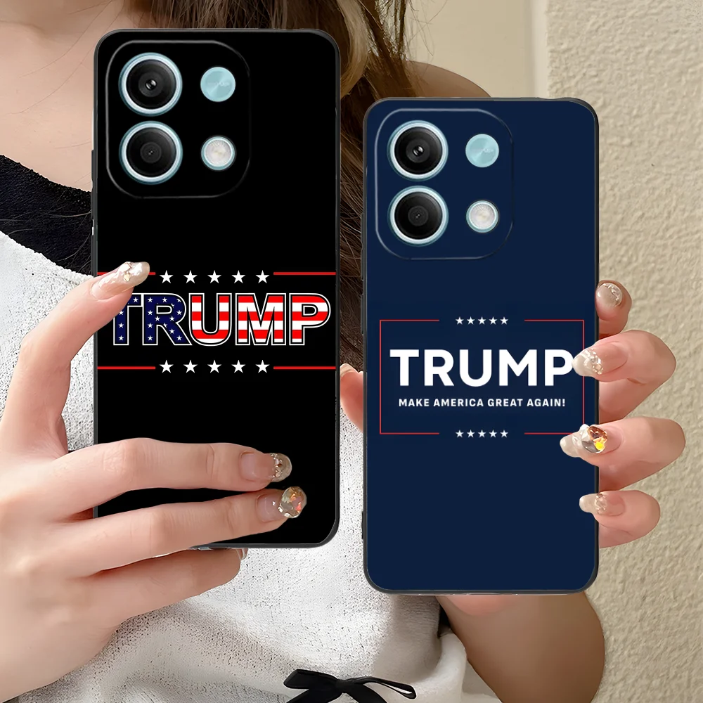 Trump Mobile Phone Case for Xiaomi Redmi Note 13 12 11 10 9 8 7 6 S A Pro Lite Plus 5G Black Cellphones Smartphone Cover