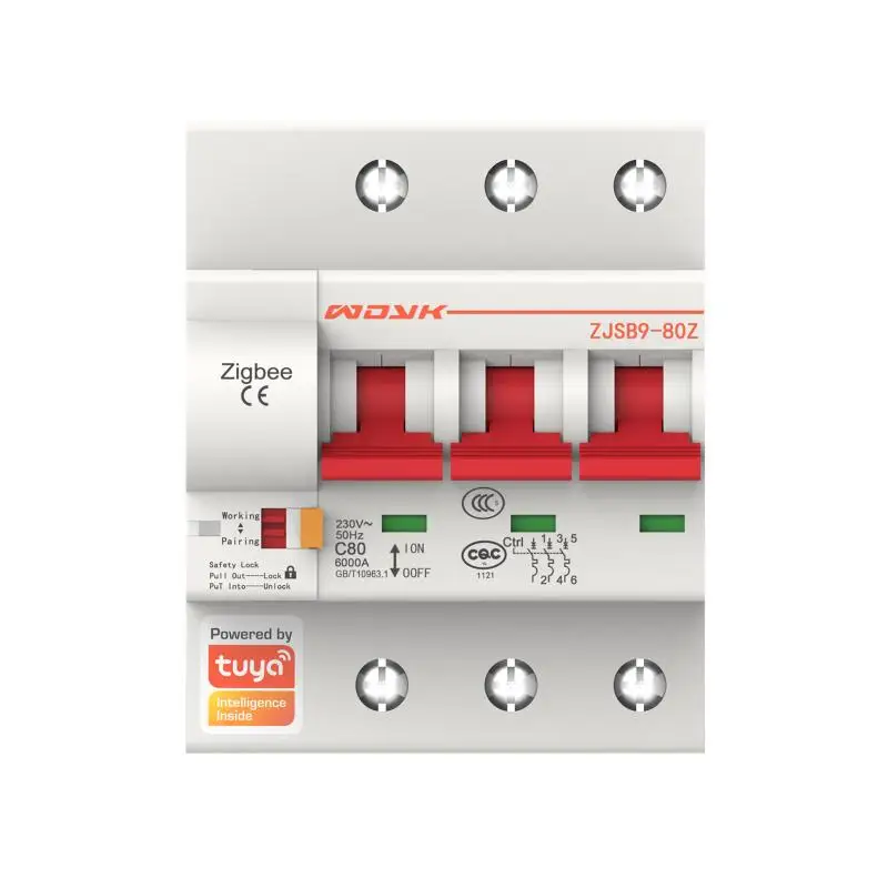 

Tuya 125A Zigbee Smart Circuit Breaker 1-4P Remote Control 220V/380V IoT Air Switch Compatible With Alexa Echo Google Assistant