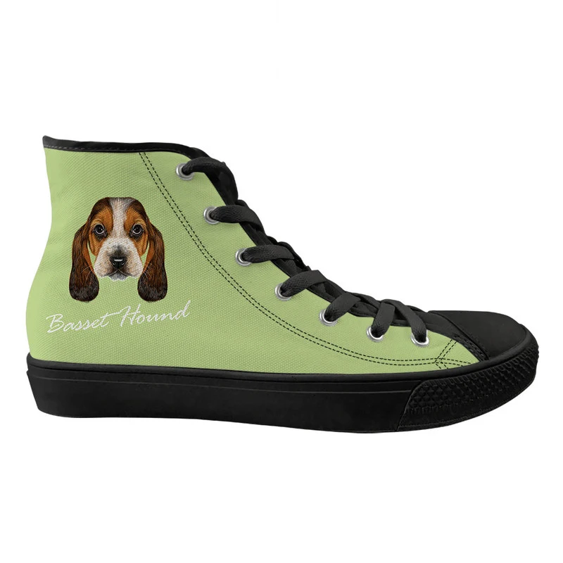 

Women Sneakers Cartoon Dogs Print Fashion Canvas Shoes Lace-Up High Top Sneakers Walking Shoes Large Size 36-48 Zapatos Mujer
