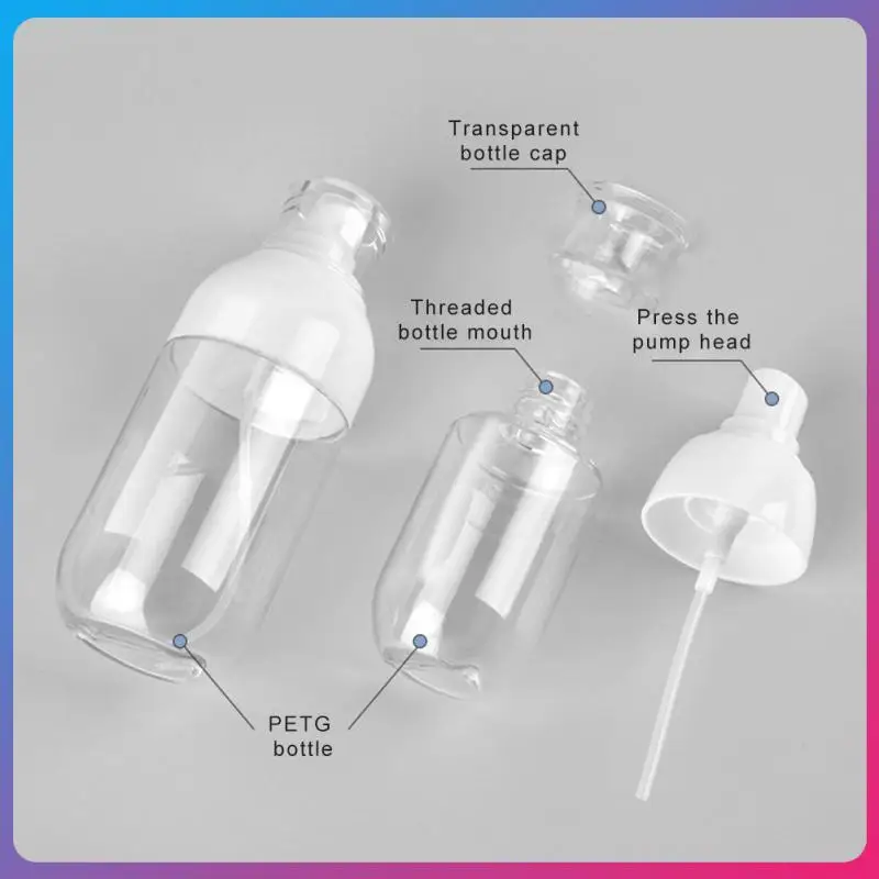 

30-180ml Refillable Bottles Empty Press Pump Dispenser Empty Spray Bottle Portable Cosmetics Lotion Travel Makeup Accessories