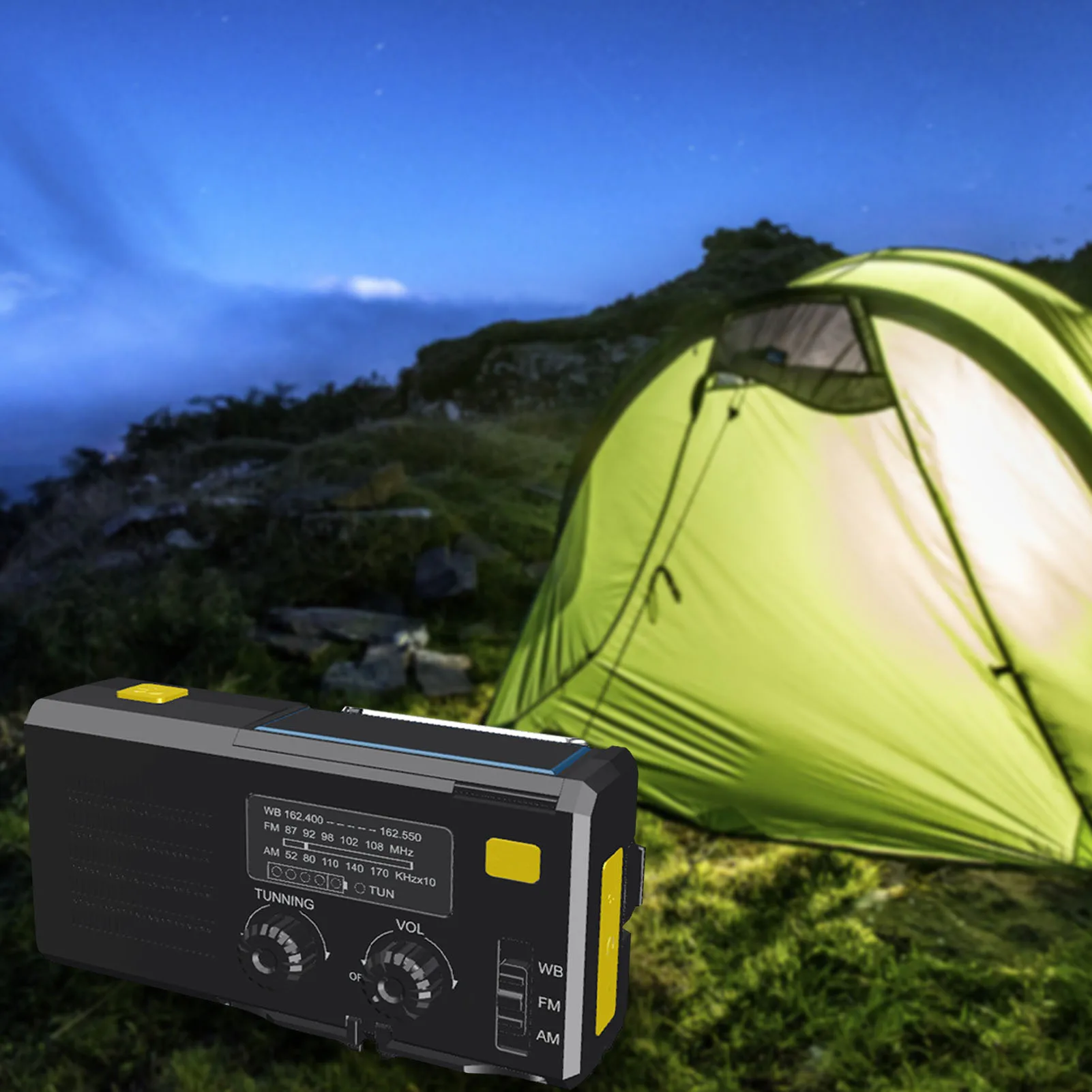 

Hand Crank Radio Portable Emergency Solar Radio With Flashlight 2000mAh Battery Powered AM/FM/NOAA Survival Radio For Outdoor