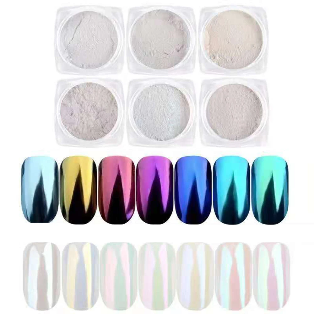 

1Box Gradient Shining Nail Glitter Dust Magic Mirror Effect Powder Aurora Nail Art Shell Pearl Pigment Manicure Decoration Dust