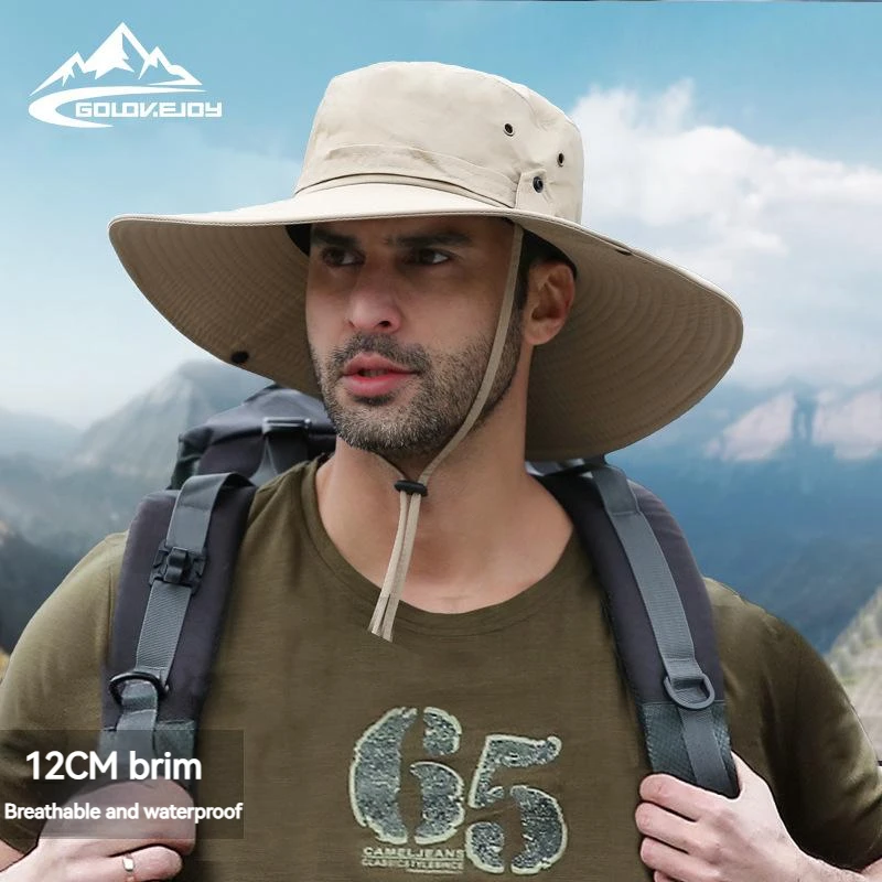

Fashion Summer Bucket Hat Cowboy Men Outdoor Fishing Hat UPF 50 Waterproof DA Iwa UV Protection Sunscreen Breathable Hiking Hat