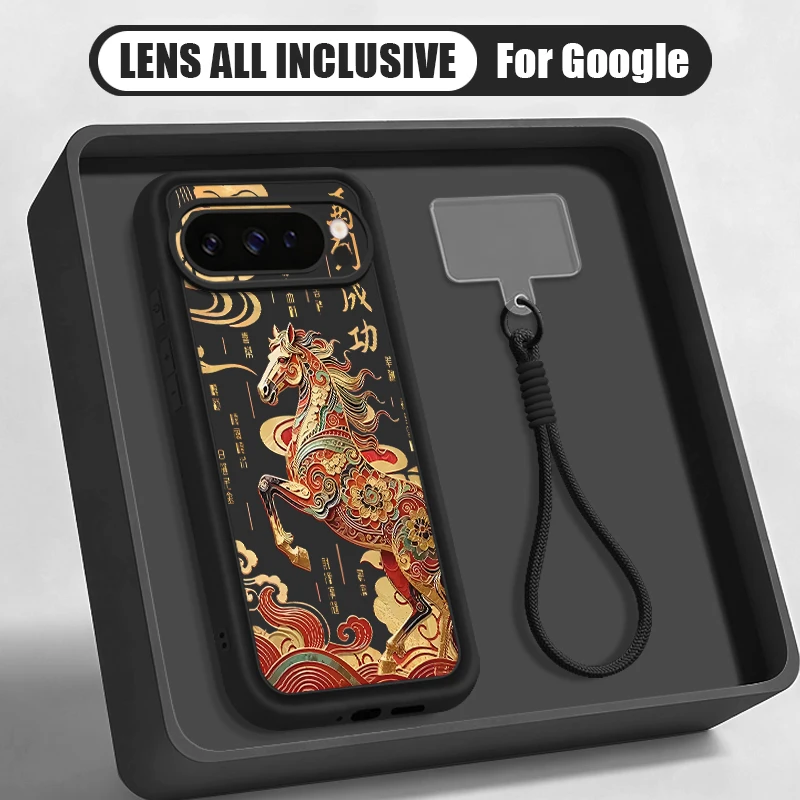 Фото Мягкий чехол из ТПУ с милым принтом пони и ремешком на запястье для Google Pixel 10 9 8 7 Pro 9A 8A 7A Pixel 9 10 Pro XL №2