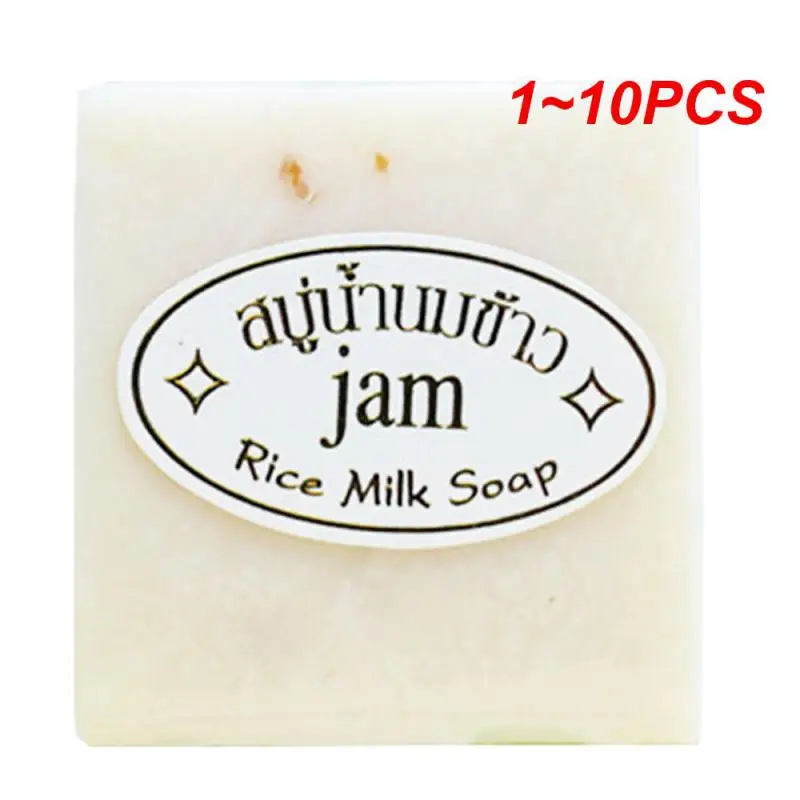 

1~10PCS Handmade Rice Soap Thai Jasmine Rice Collagen Vitamin Skin Control Whitening Bathing Tools Whitening Oil Moisturizing