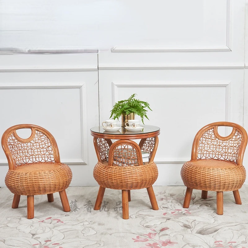 

Кресло Тыква для балкона, маленький стол и стул из ротанга, маленький стул из трех частей, стул из ротанга, журнальный столик, спинка стула