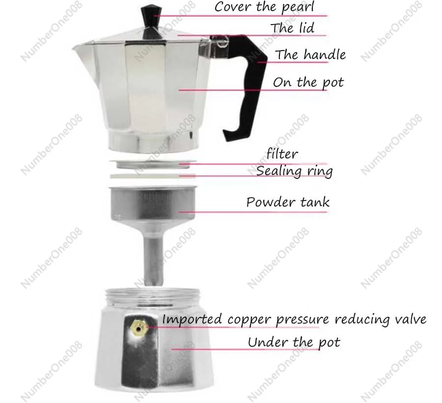 Алюминиевый кофейник Итальянская Кофеварка с десятью рожками и анисом домашний