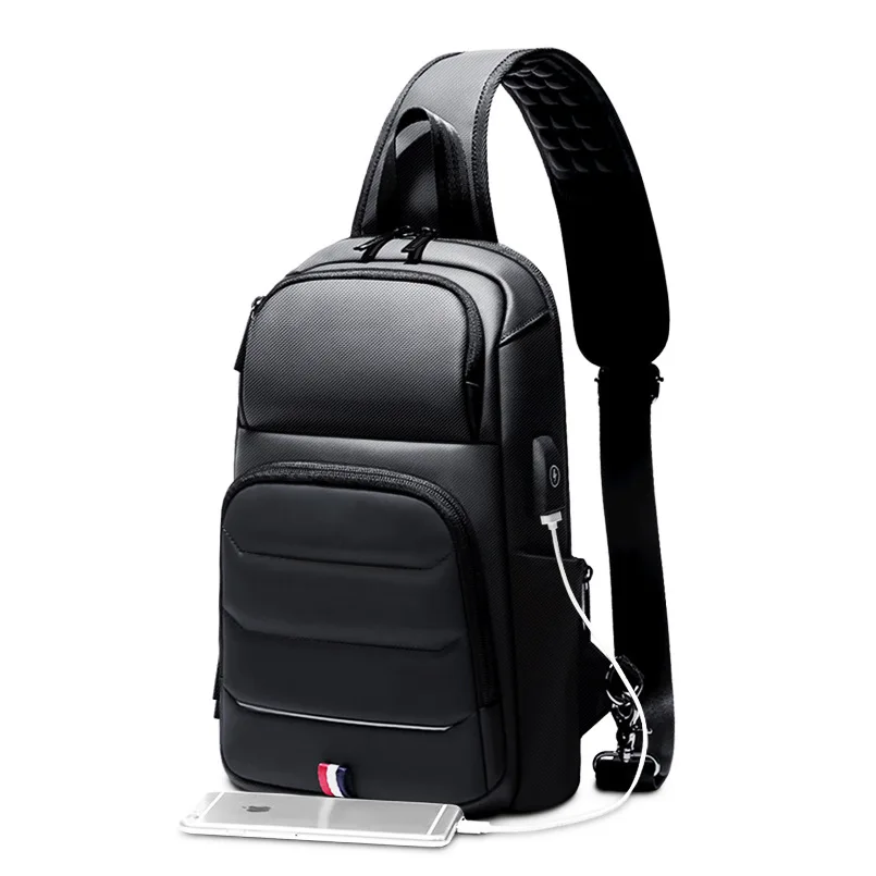 

Men's Multifunction USB Waterproof Shoulder Bag Business Chest Bags Outdoor Casual Travel Crossbody Pack For Male Female Women