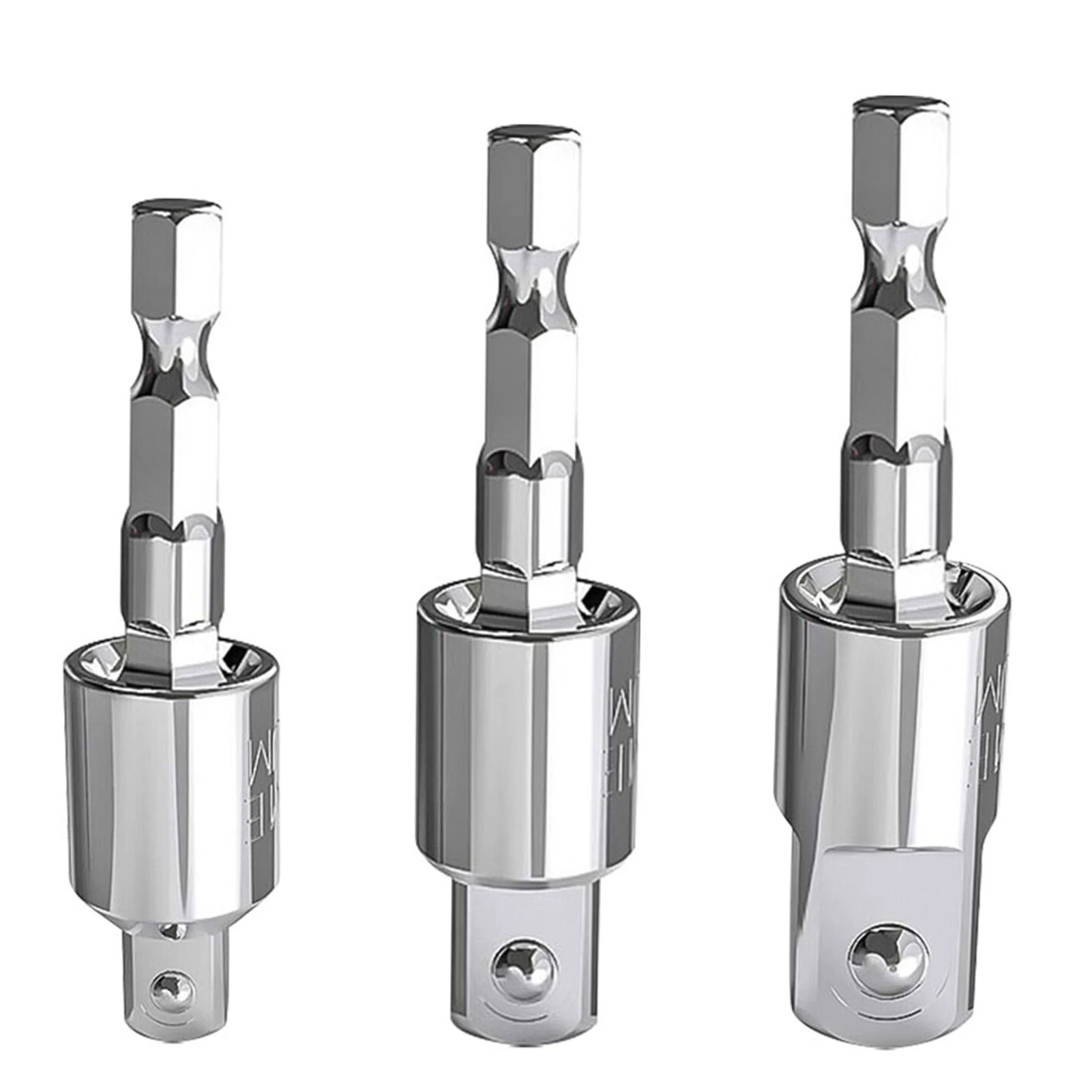 

Power Drill Sockets Impact Driver Socket Adapters 3pcs 360 Degree Rotatable Hex Shank Socket Adapter Tool Gift For Man 1/4 3/8 1