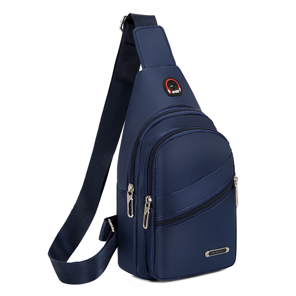 

Fashion Solid Man Chest Crossbody Bags Fanny Pack Wear-resistant Oxford Sling Bags Waist Pack Zipper for Outdoor Sports Cycling