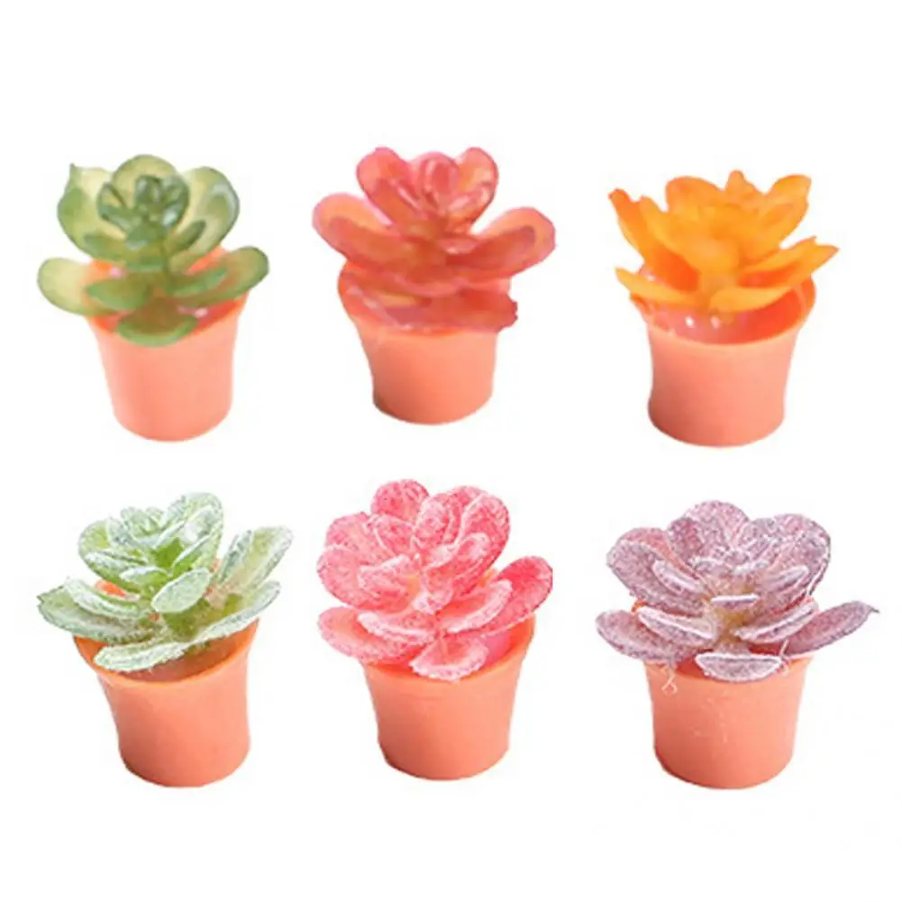 

Искусственные суккуленты 6 шт./компл., изысканная твердая полимерная Реалистичная портативная искусственная имитация растений для ежеднев...