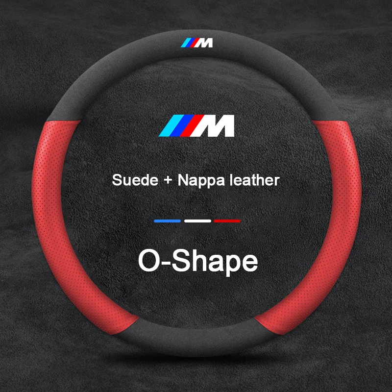 Чехол на руль из кожи и карбона с противоскользящим покрытием для BMW M3 M4 M5 E36 E39 E46 E60 E90 E91 F01 F10 F15 F20 F30 X1 X3 (наклейка) (art.: 3920da75ddf77) - 3920da75ddf77