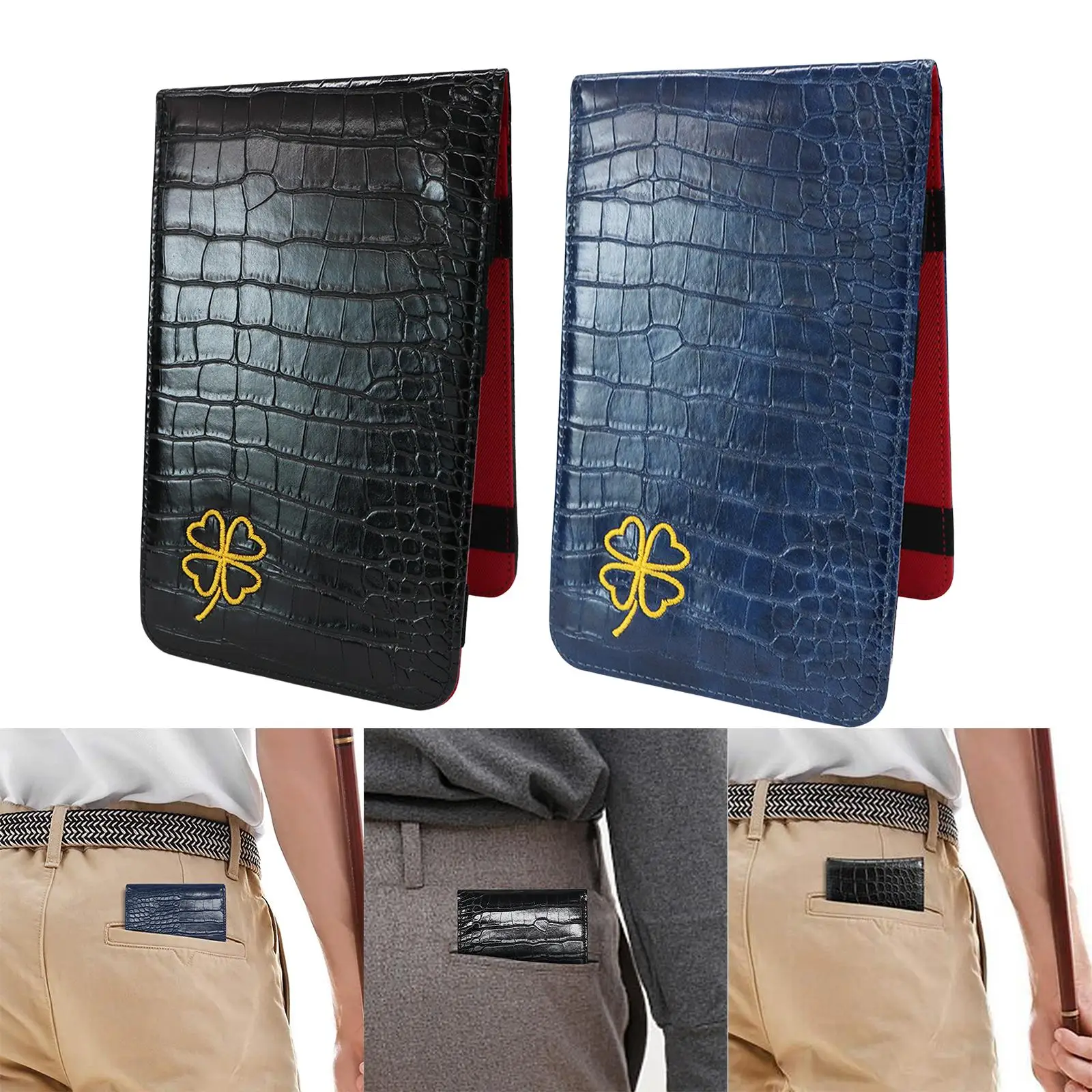 

Golf Scorecard Holder Leather Yardage Book Cover Golf Accessories Score Card Covers Gift Men Women