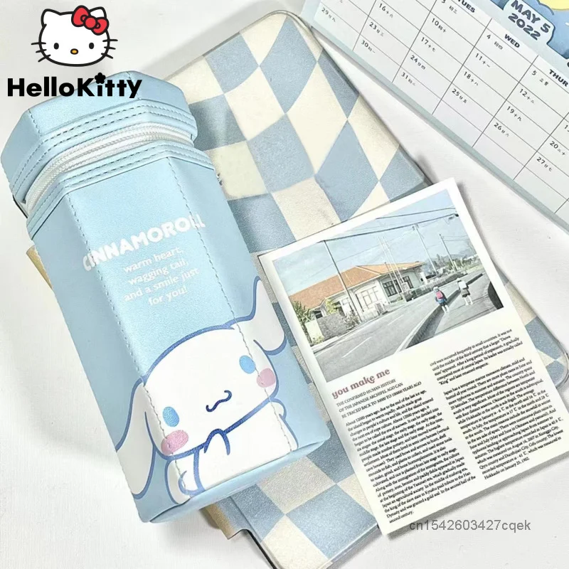 

Sanrio Cartoon Stationery Bags Cinnamoroll Large Capacity Pen Bag Cute Cartoon Aesthetic School Office Zipper Pencil Holder