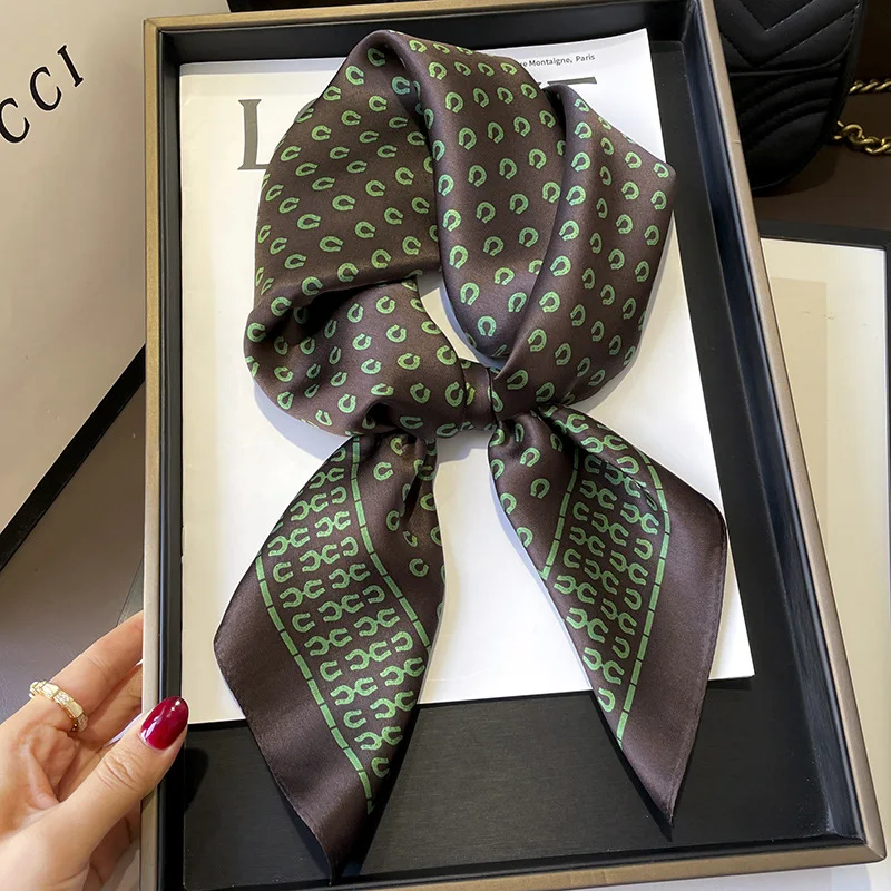 

Pure Silk Luxury Women Scarf Square Bandanas Paisley Print Handkerchief New Foulard Femme Hair Ribbon Headscarf Bag Ties