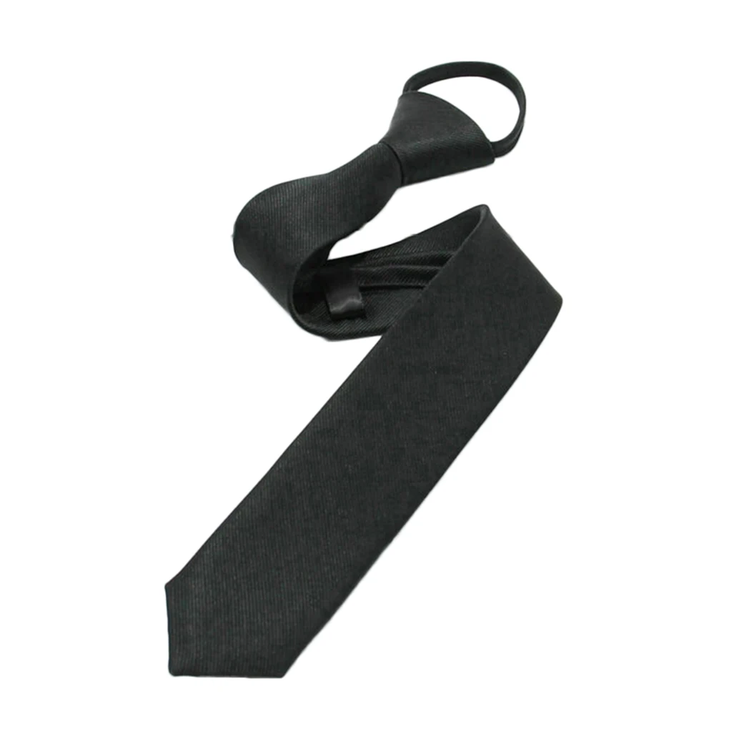 

Boys Zipper Polyester Tie Solid Pre-tied Necktie Club Elegant Fashion Neckwear Unisex Pull Rope Tie Wedding Party