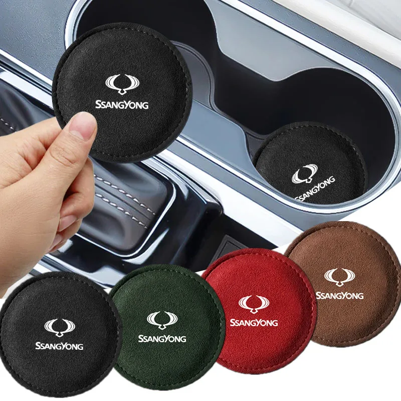 

1pcs Car Coaster Anti-Slip Pad Cup Holder Mat For Ssangyong Actyon Rexton 2 Scanner Korando 2002 Rodius Kyron Tivoli Musso XLV