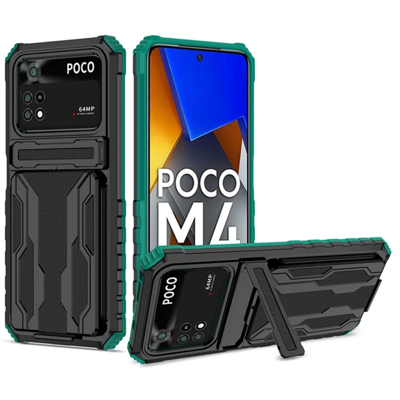 

Чехол для Xiaomi Poco M4 Pro 4G, армированный Гибридный чехол с карманом для карты, противоударный чехол для телефона Poco Poko Pocco Little M4Pro M 4 M4 Pro, чехол