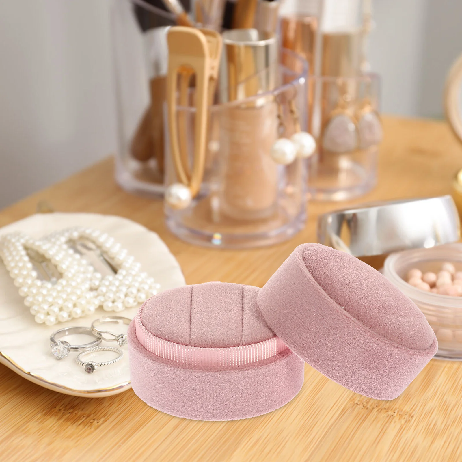 Organizer Wedding Ring Case Small Portable Holder Jewelry For Rings Couples Wrapping Engagement Delicate