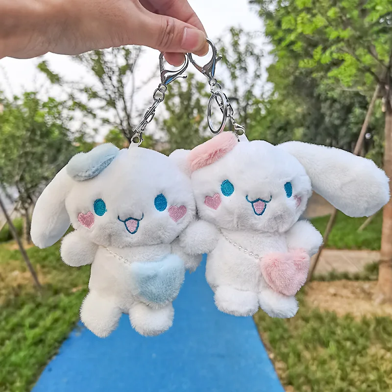 

Sanrio серия Kawaii Cinnamoroll мультфильм изображение плюшевая игрушка брелок Симпатичная мягкая кавайная школьная сумка украшение кулон подарок