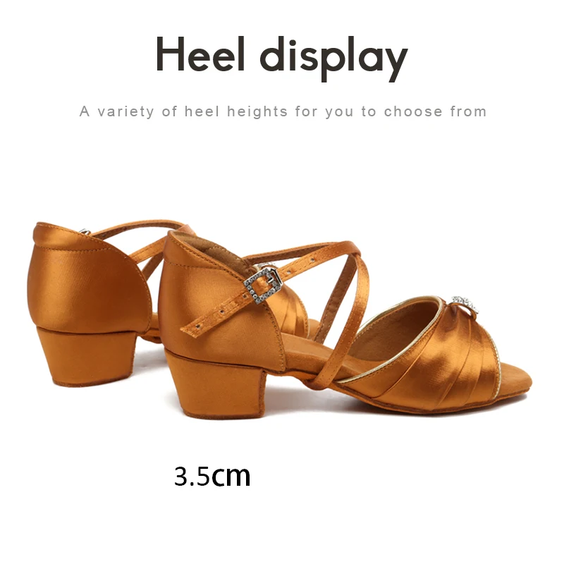 DKZSYIM Women Latin Dance Shoes Tango Salsa Dancing Shoes Ladies Girls Silk Ballroom Dance Shoes Salsa Sandals Suede Sole