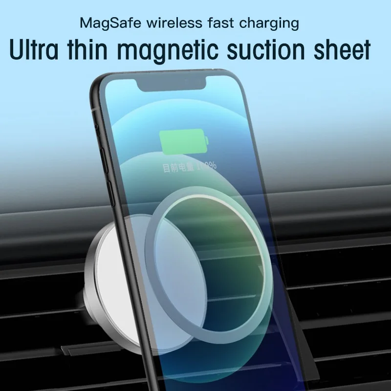 

Magnetic Wireless Car Charger Metal Rings Sticker for Magsafe Wireless Charger Car Mount Phone Holder for iPhone 13 12 11Pro Max