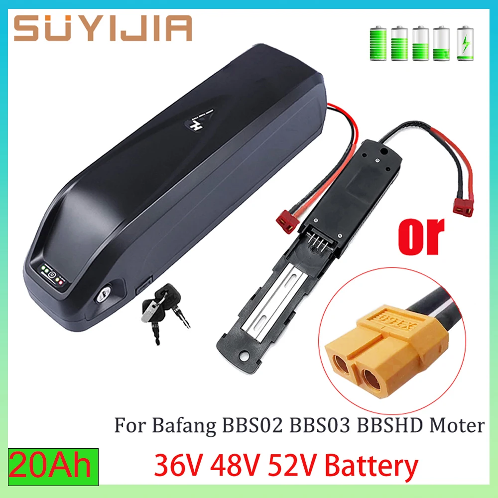 

For Hailong electric bicycle battery pack 36V 48V 52V 30A BMS 500w 750w 1000w 18650 battery for Bafang BBS02 BBS03 BBSHD