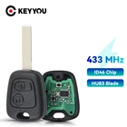 Автомобильный ключ KEYYOU, дистанционный ключ 433 МГц, чип ID46 для Citroen C1 C2 C3 C4 Saxo Picasso Xsara, Peugeot 106 206 306 307 207 407 Partner