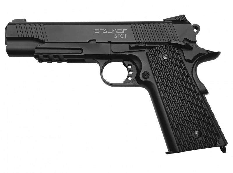 ПИСТОЛЕТ ПНЕВМАТИЧЕСКИЙ STALKER STC (АНАЛОГ &quotCOLT 1911 TACTICAL") к.4 5мм металл 97 м/с HOP-UP