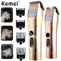 kemei hair trimmer hair clipper rechargeable km 2850 pg hair clipper haircut machine 180min use lcd display oilhead clipper