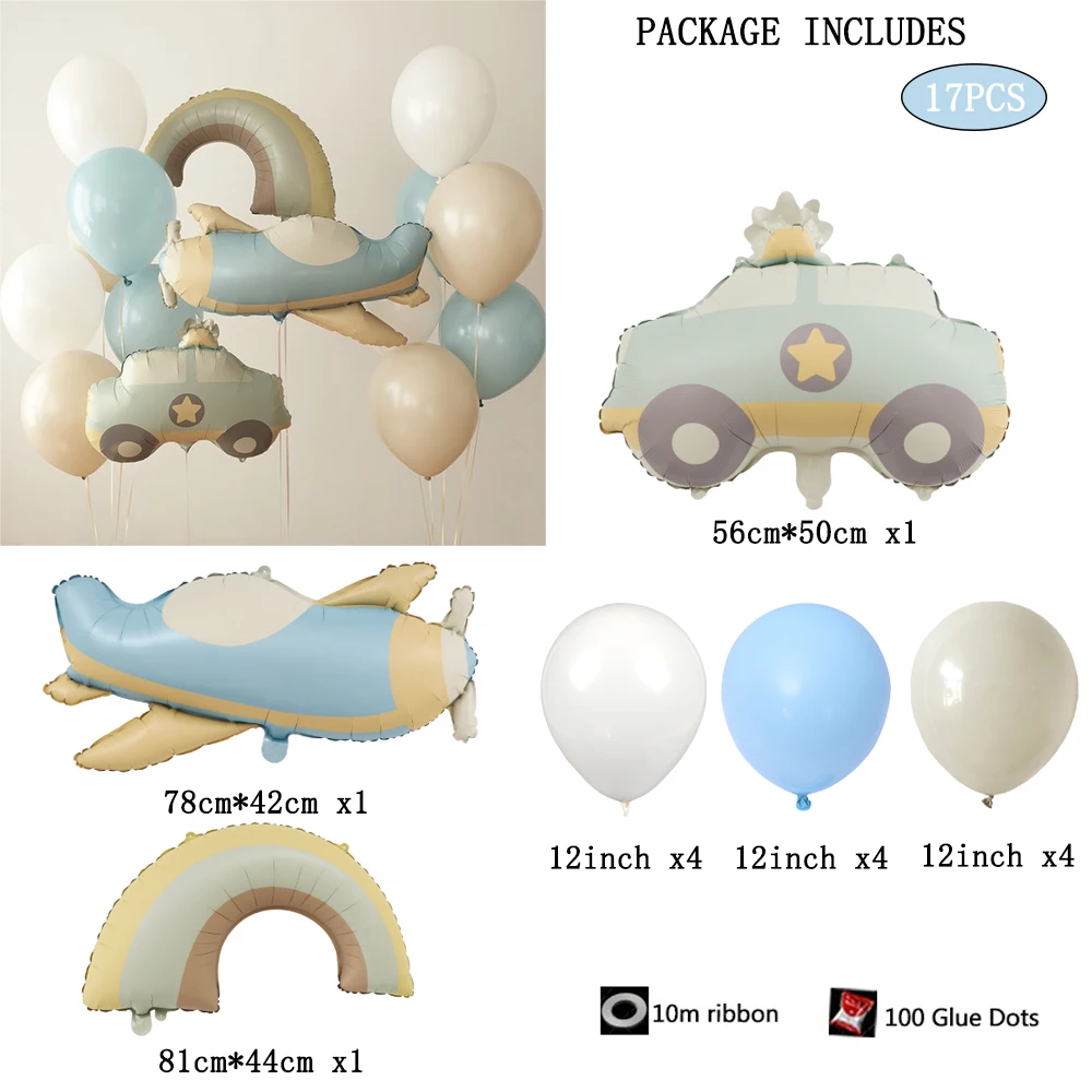 

Радужные фольгированные шары в форме автомобиля и самолета